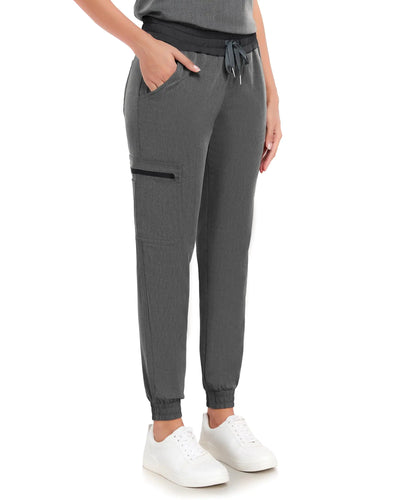 COMENII Slim Fit Women's Jogger Scrub Pants - T-Graphite XL
